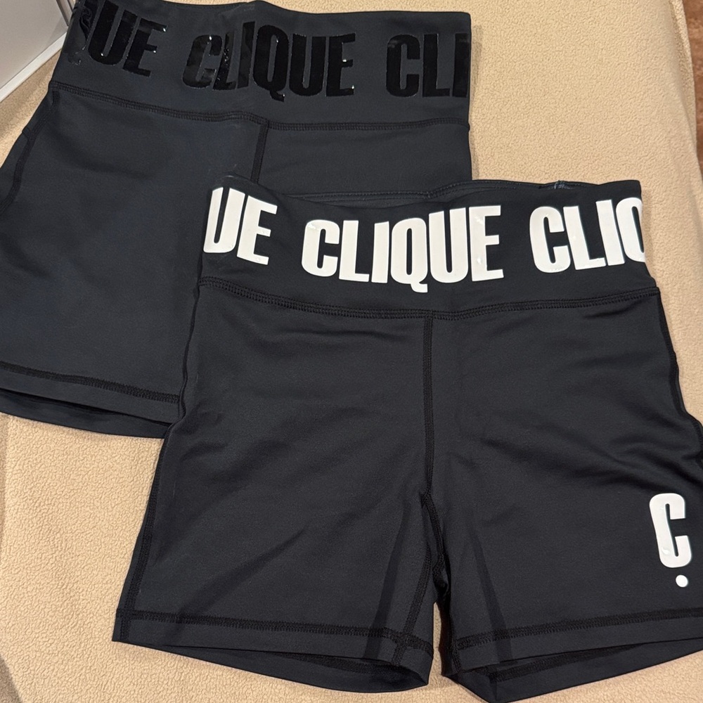 TWO FOR THE PRICE OF ONE!! Clique Women's Black Shorts ~black & white ~Recoflex
